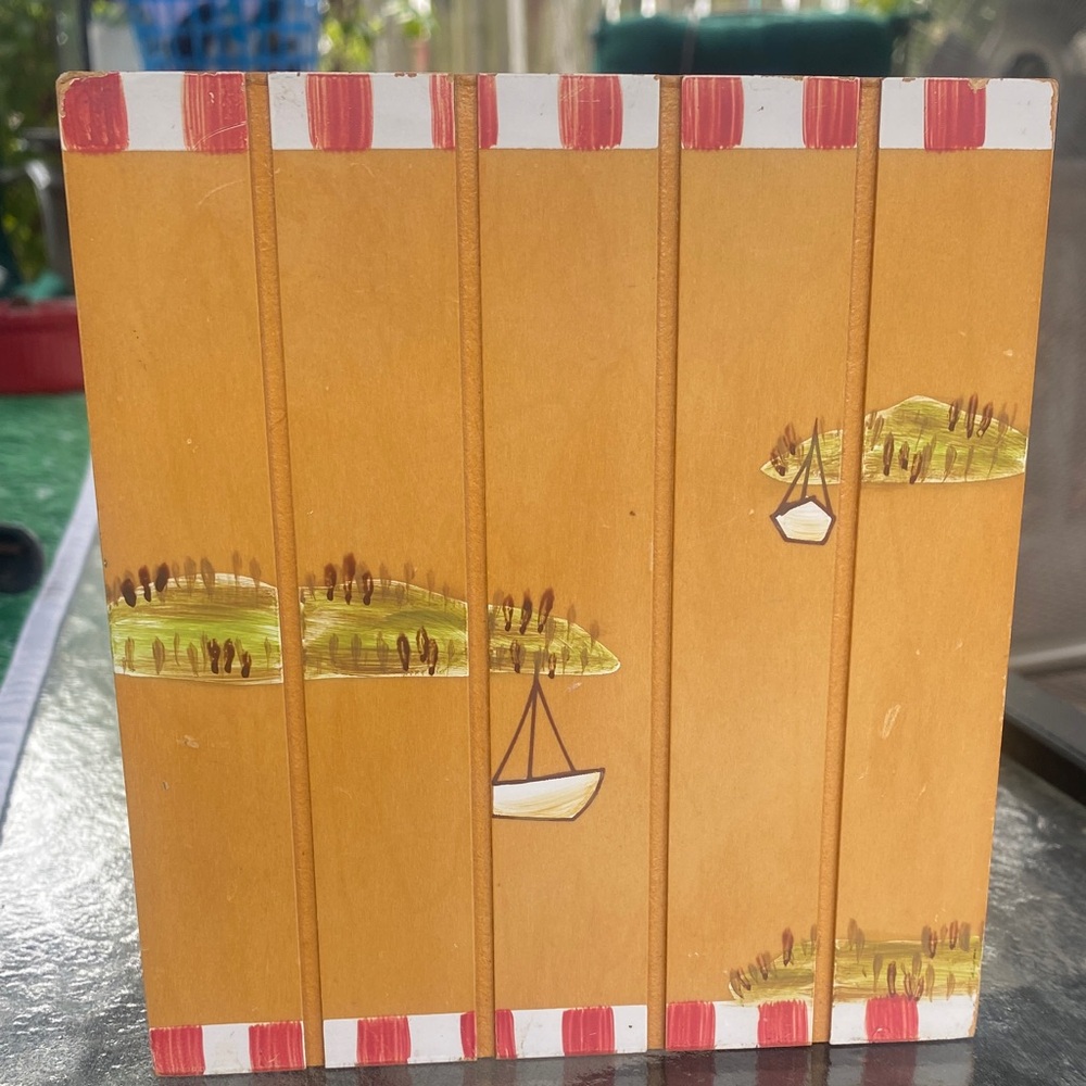 Nautical Wooden Tissue Box Cover - Wooden with Lighthouse Design - Picture 5 of 5